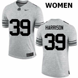 Women's Ohio State Buckeyes #39 Malik Harrison Gray Nike NCAA College Football Jersey Top Quality CXB1844RM